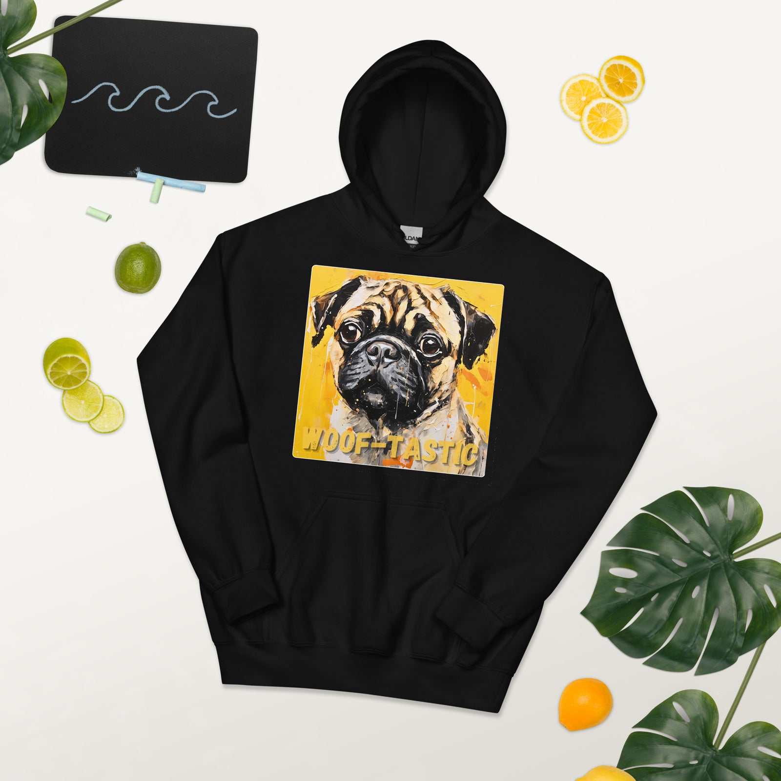 Unisex Hoodie, Woof-tastic Pug