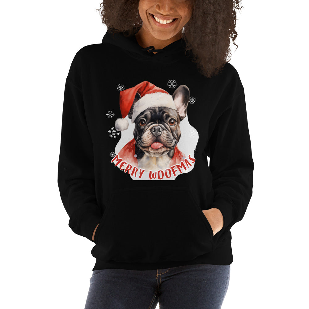 Unisex Hoodie French Bulldog - Merry Woofmas