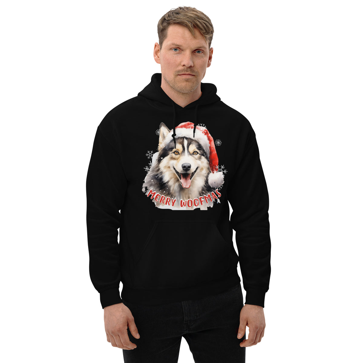 Unisex Hoodie Siberian Husky - Merry Woofmas