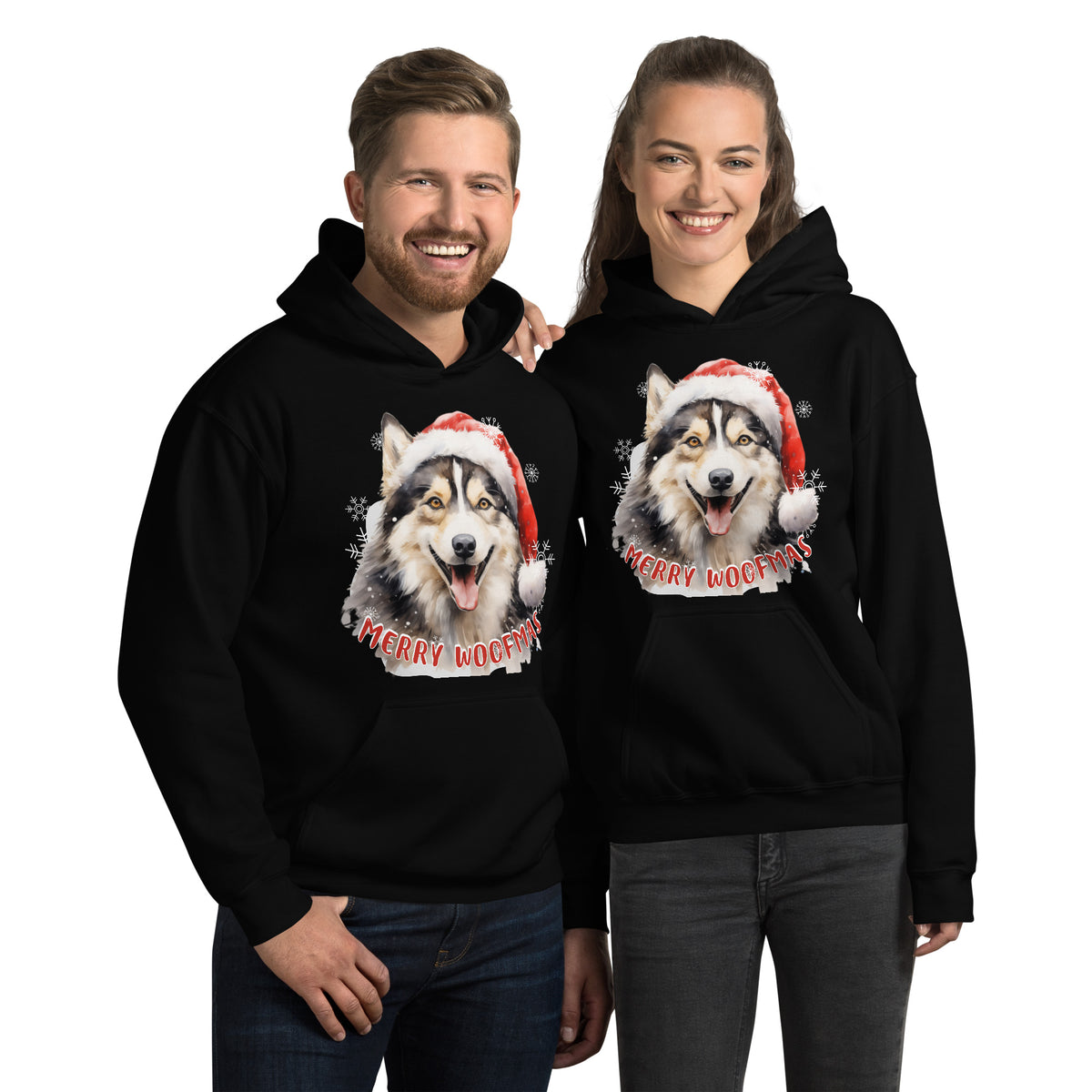 Unisex Hoodie Siberian Husky - Merry Woofmas