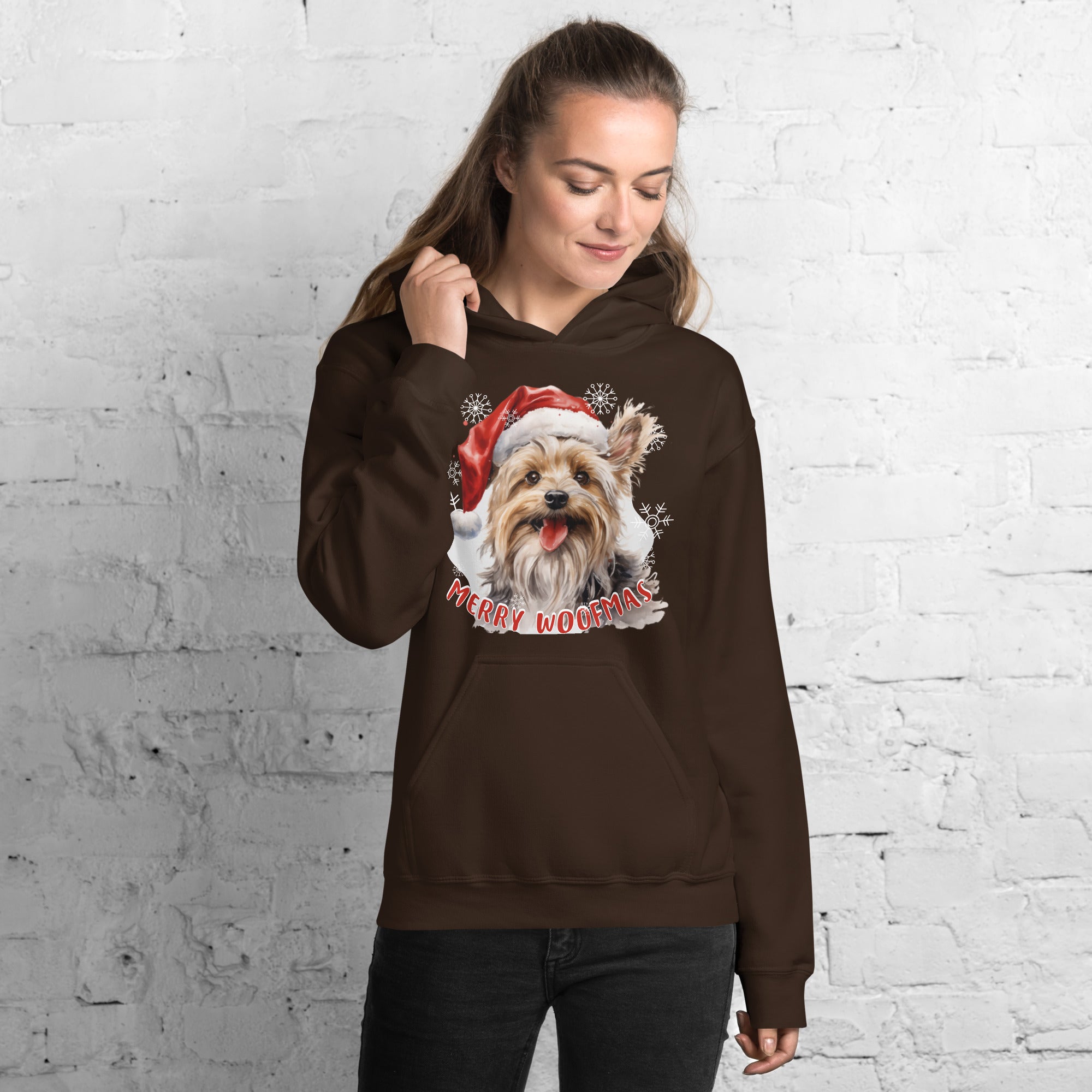 Unisex Hoodie Yorkshire Terrier - Merry Woofmas