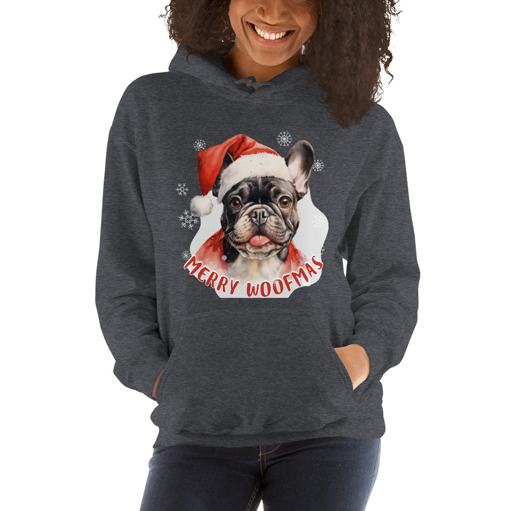 Unisex Hoodie French Bulldog - Merry Woofmas