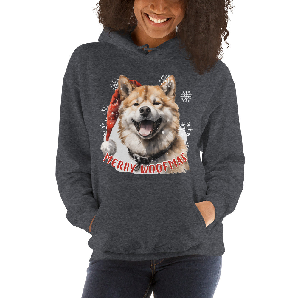 Unisex Hoodie Akita - Merry Woofmas