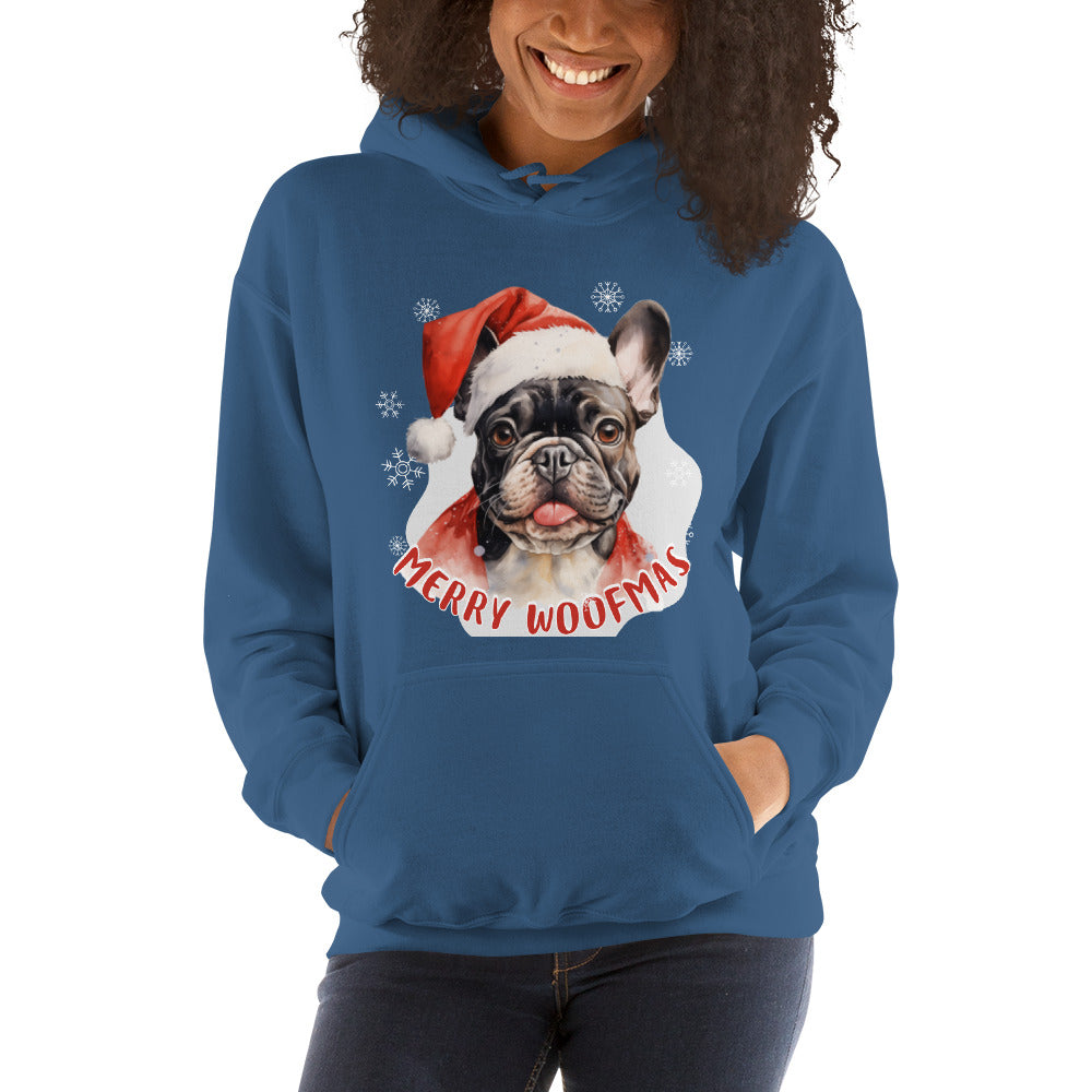 Unisex Hoodie French Bulldog - Merry Woofmas