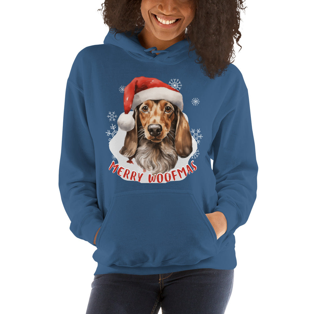 Unisex Hoodie Danchshund - Merry Woofmas