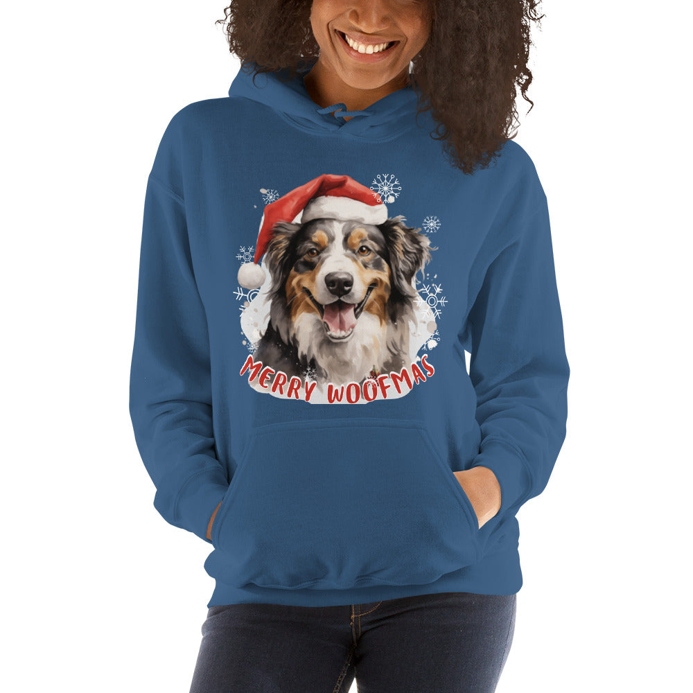 Unisex Hoodie Australian Shepherd - Merry Woofmas