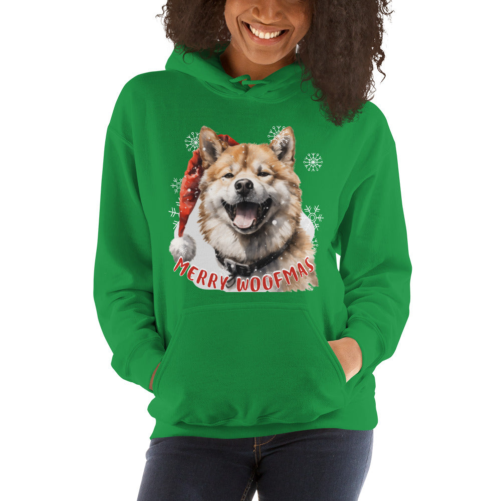 Unisex Hoodie Akita - Merry Woofmas