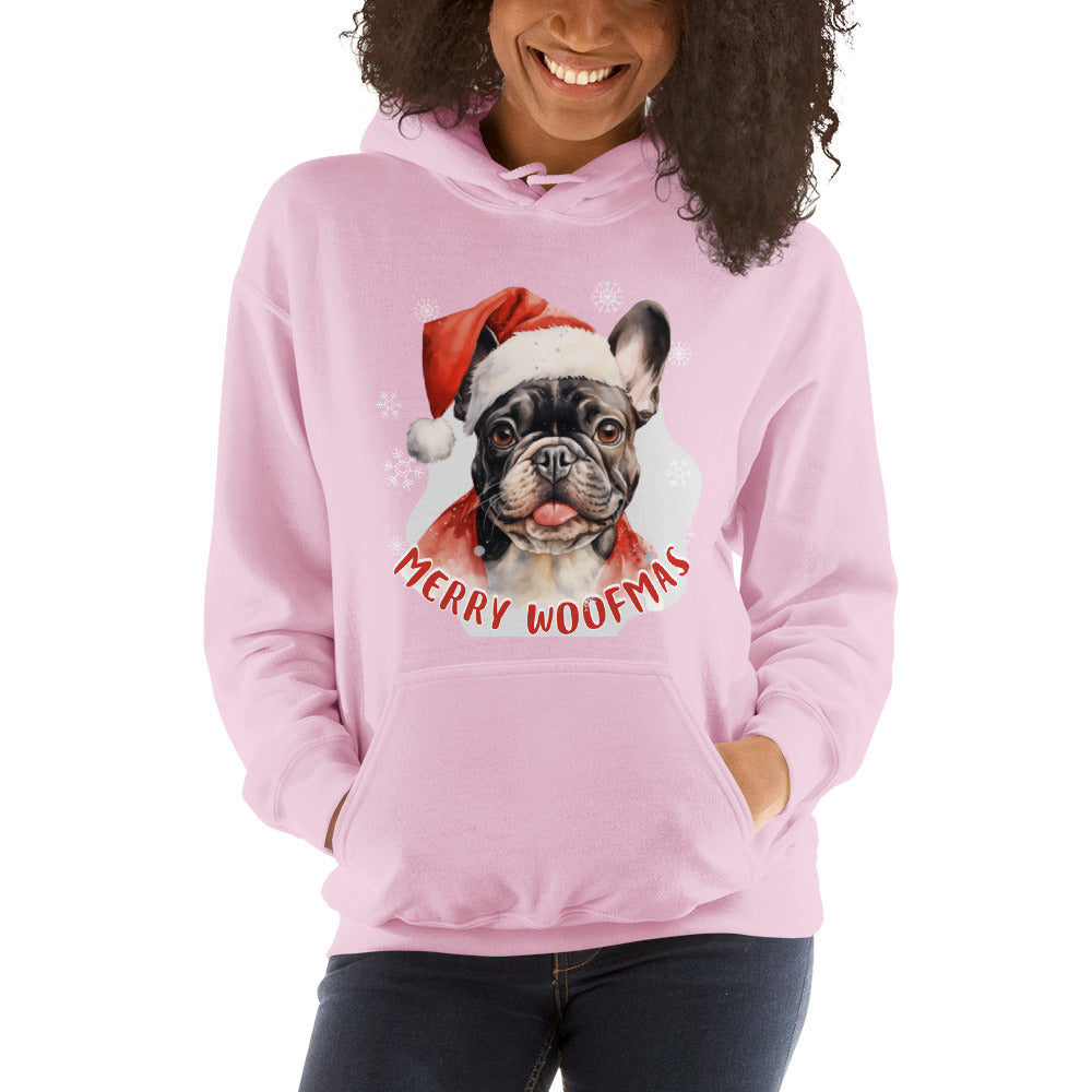 Unisex Hoodie French Bulldog - Merry Woofmas