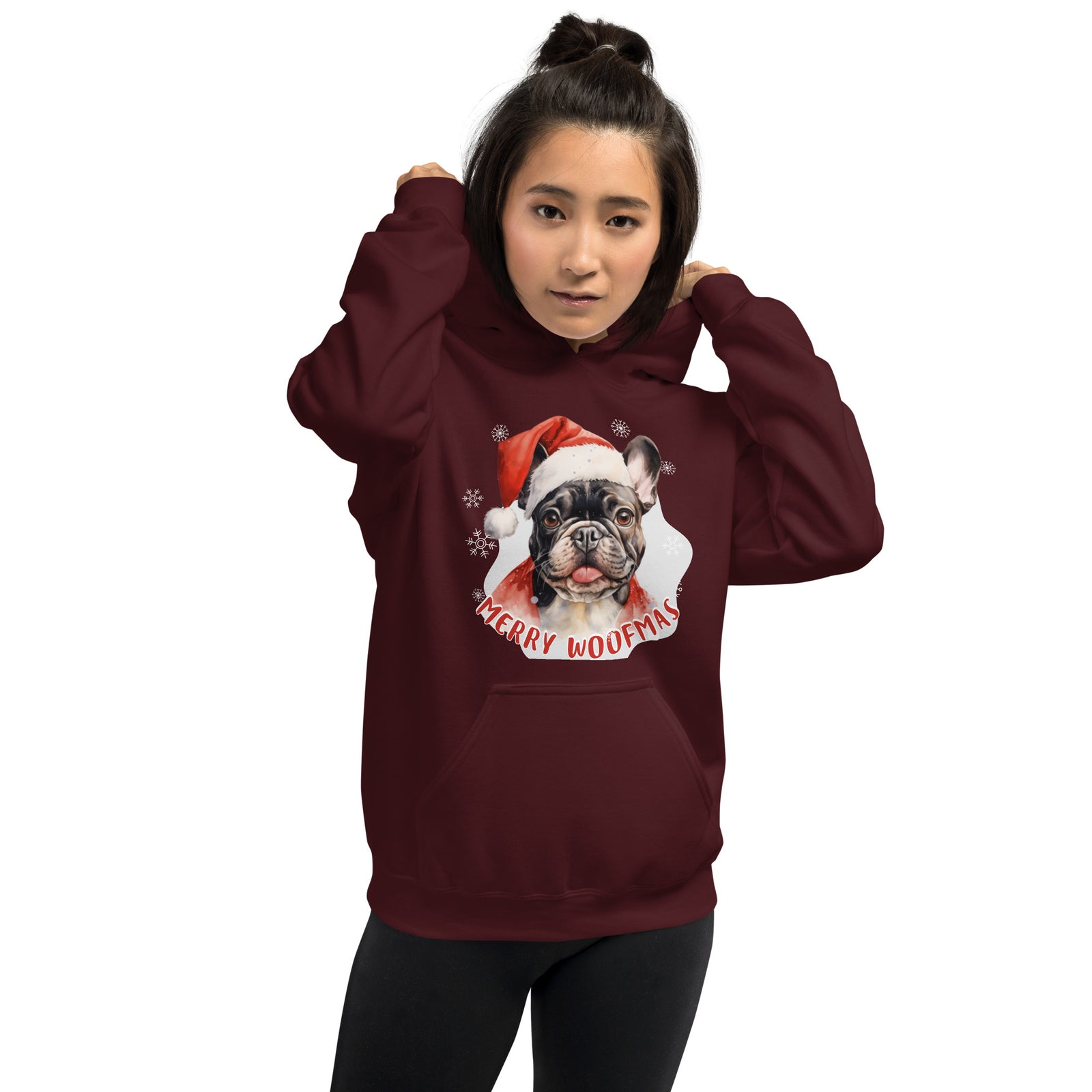 Unisex Hoodie French Bulldog - Merry Woofmas