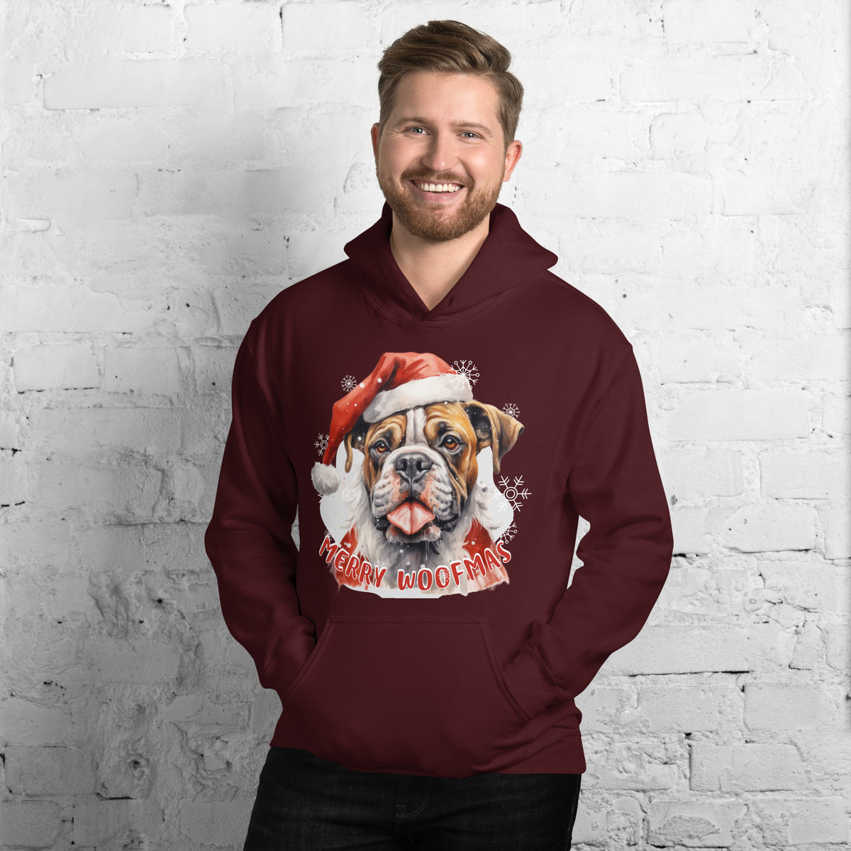 Unisex Hoodie Boxer - Merry Woofmas