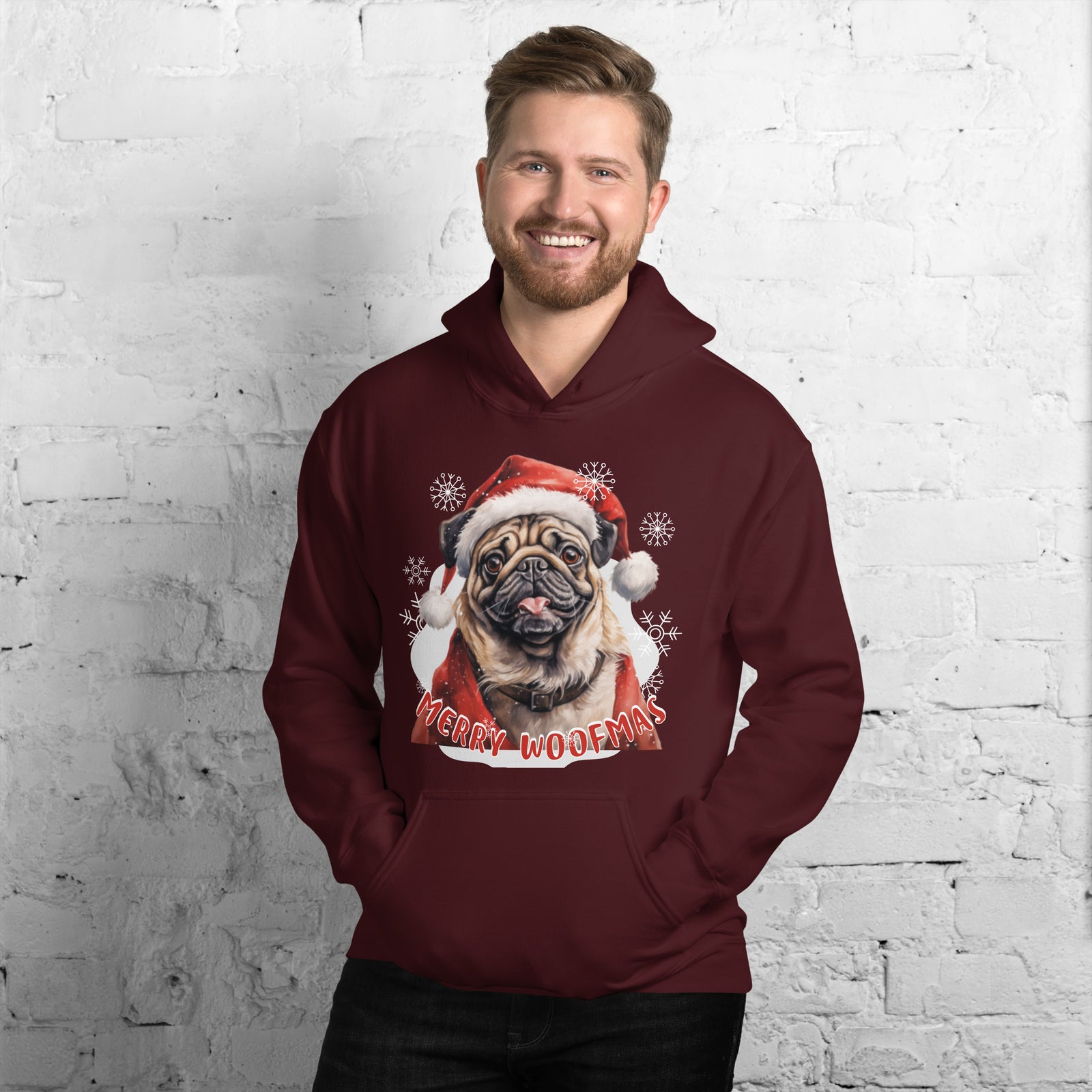 Unisex Hoodie Pug - Merry Woofmas