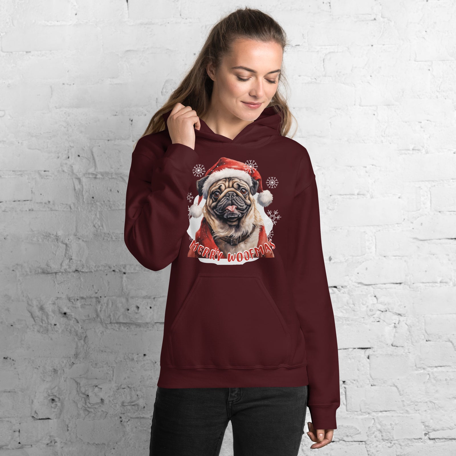 Unisex Hoodie Pug - Merry Woofmas