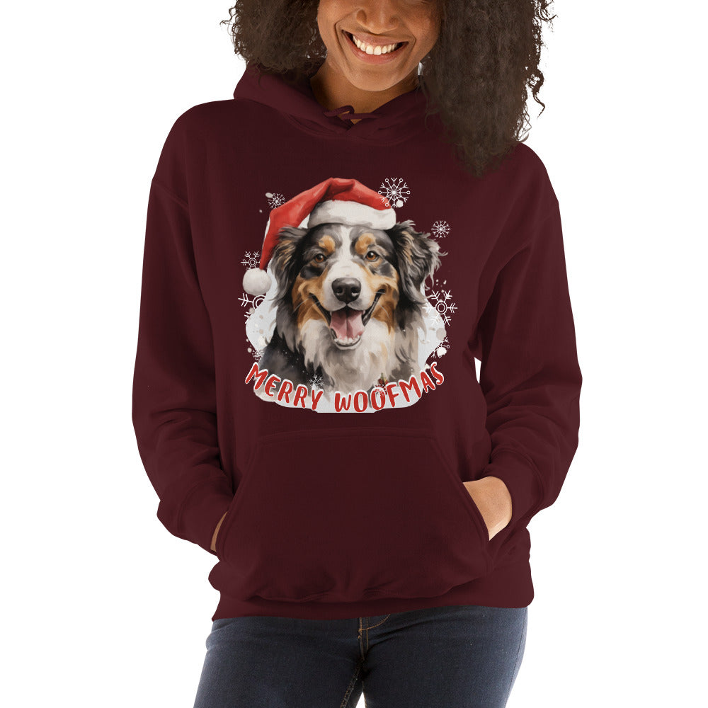 Unisex Hoodie Australian Shepherd - Merry Woofmas