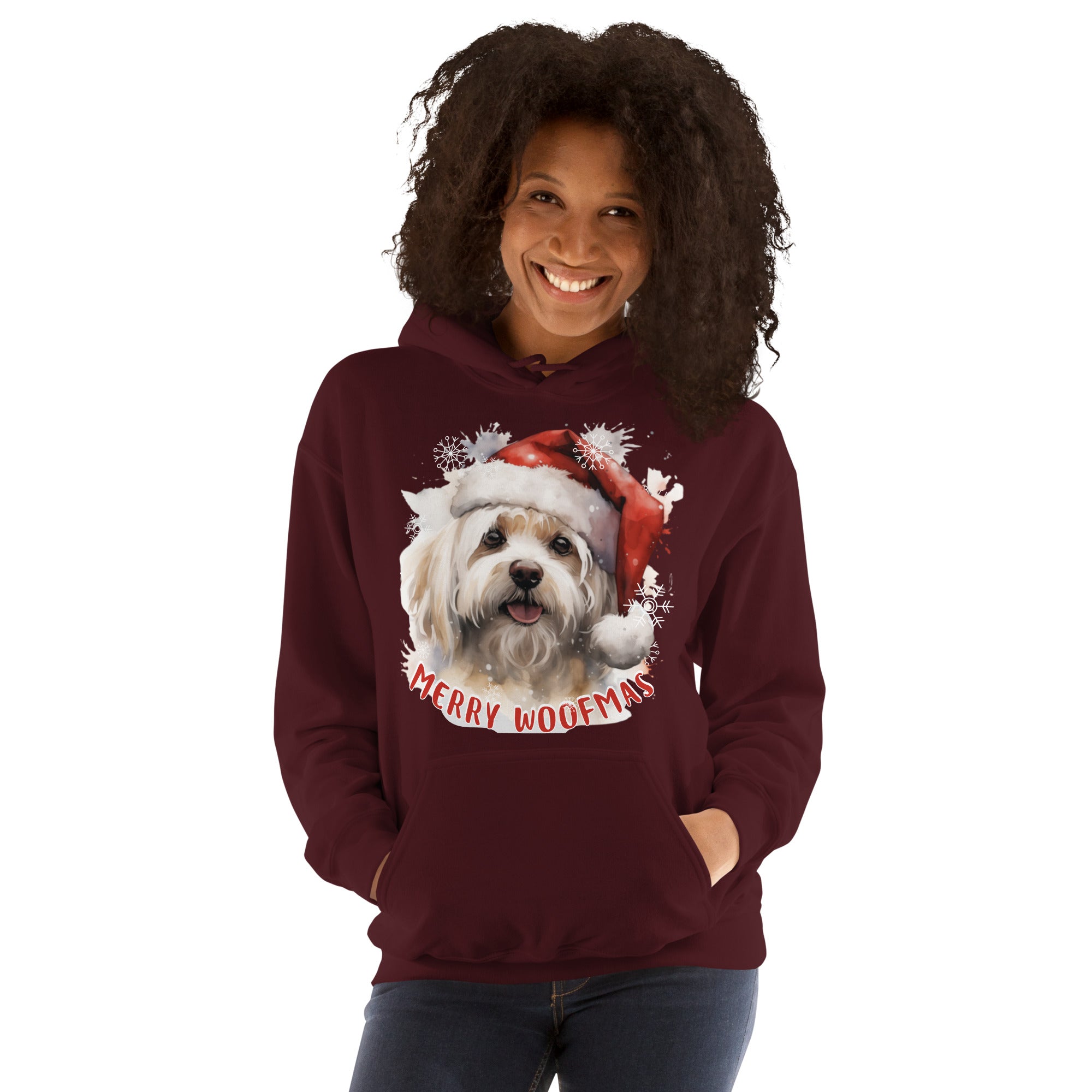 Unisex Hoodie Maltese - Merry Woofmas