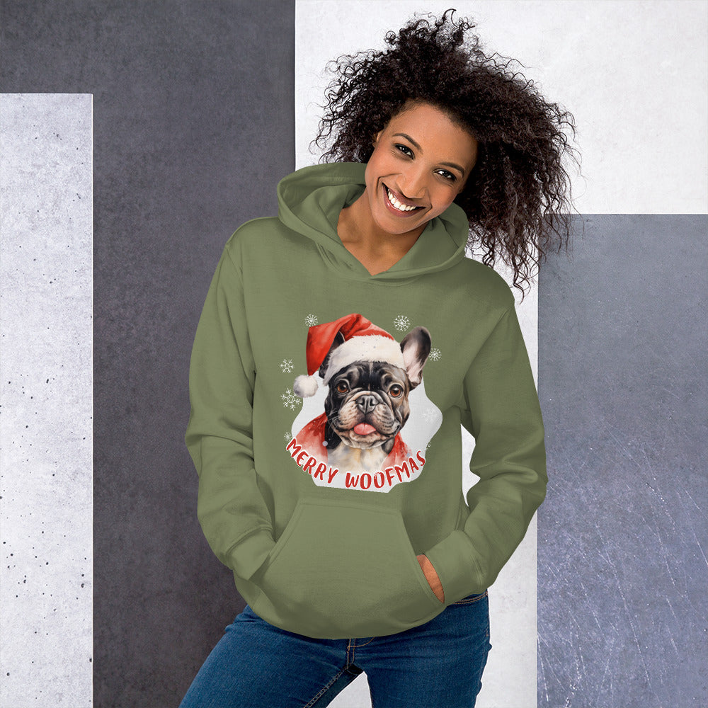 Unisex Hoodie French Bulldog - Merry Woofmas