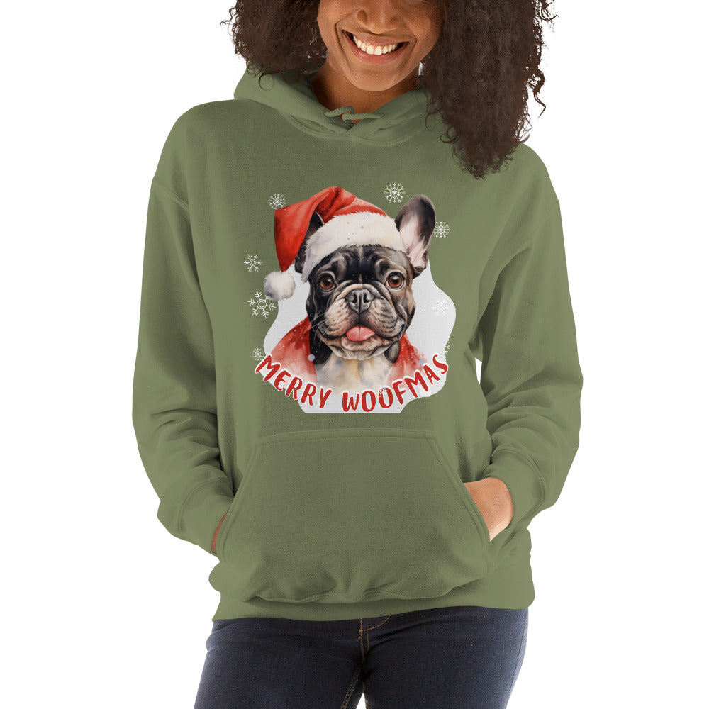 Unisex Hoodie French Bulldog - Merry Woofmas