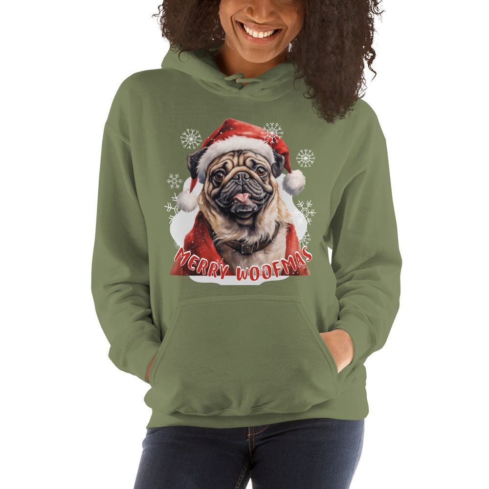 Unisex Hoodie Pug - Merry Woofmas