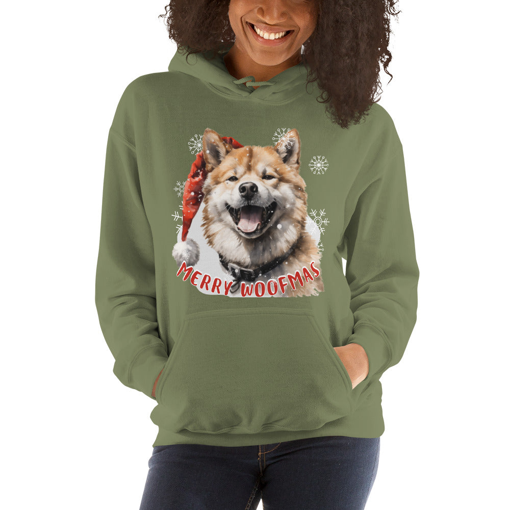 Unisex Hoodie Akita - Merry Woofmas