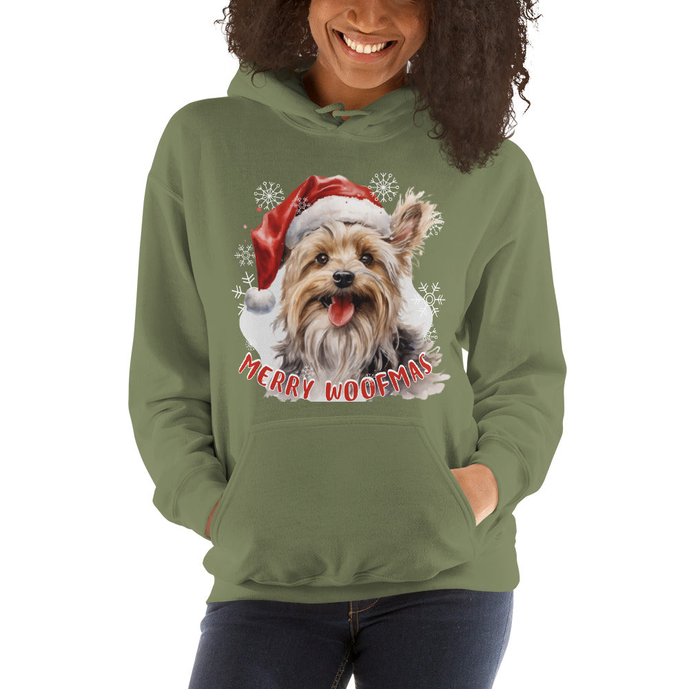 Unisex Hoodie Yorkshire Terrier - Merry Woofmas
