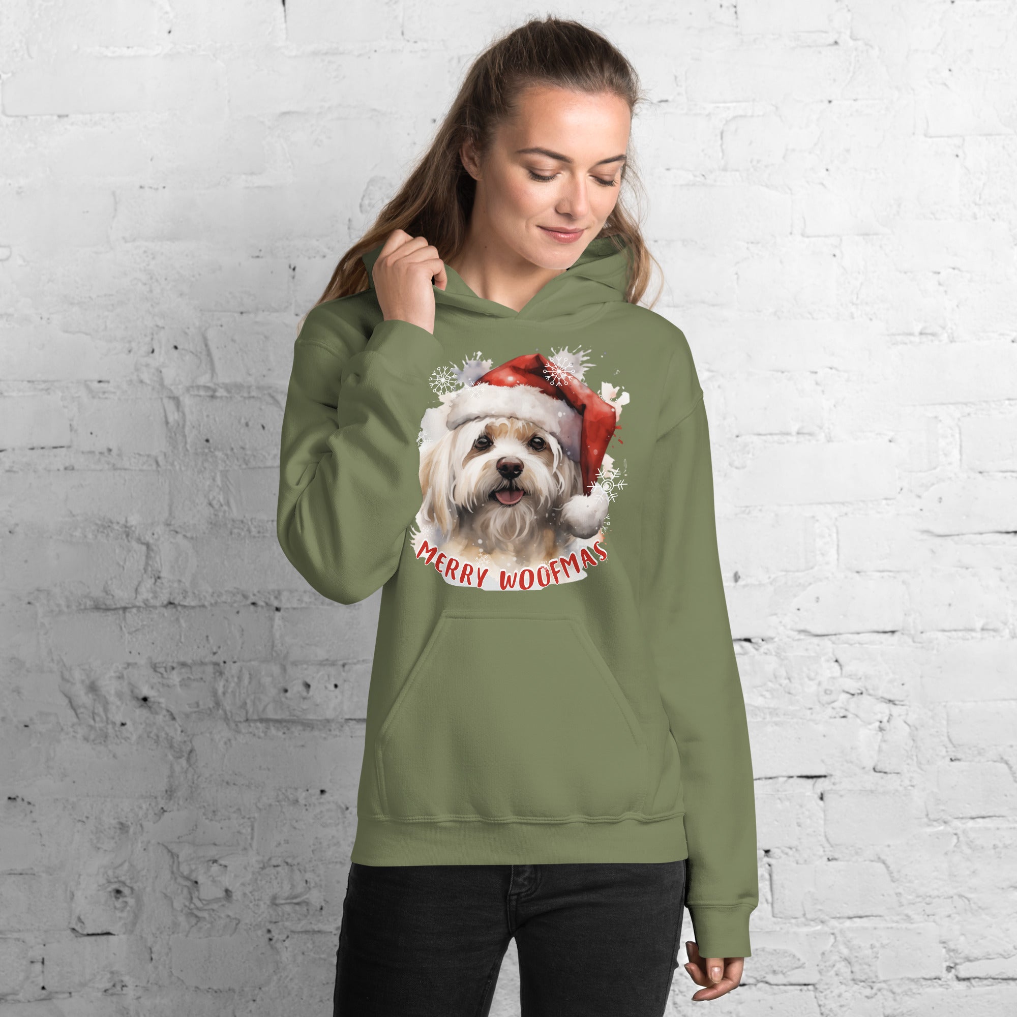 Unisex Hoodie Maltese - Merry Woofmas