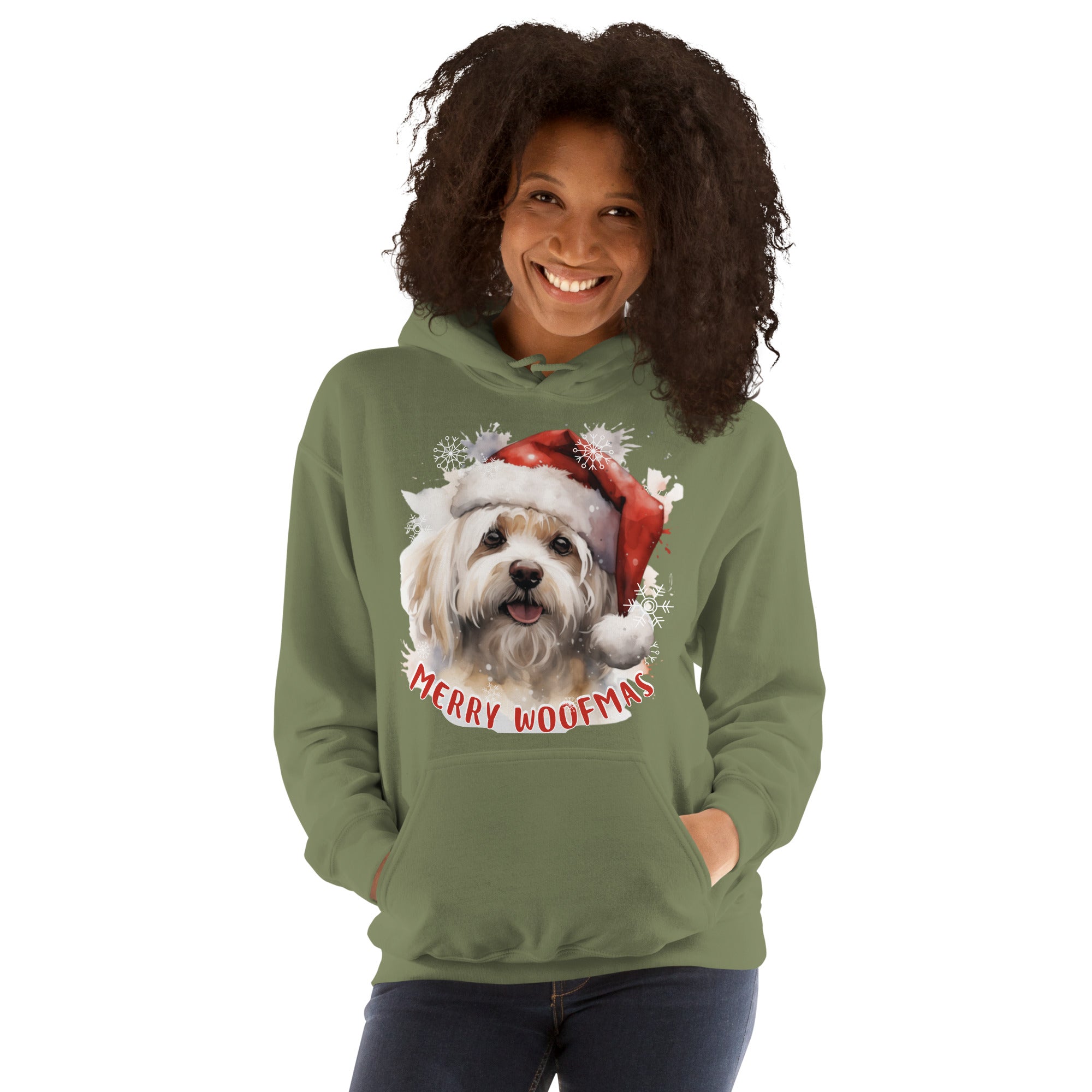 Unisex Hoodie Maltese - Merry Woofmas