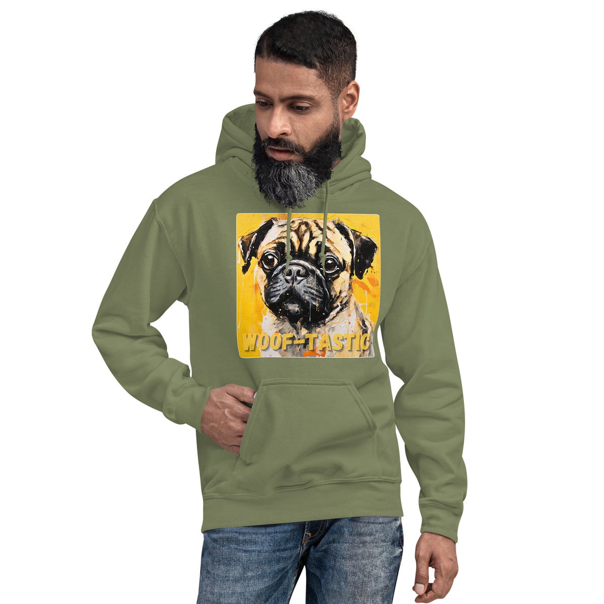 Unisex Hoodie, Woof-tastic Pug