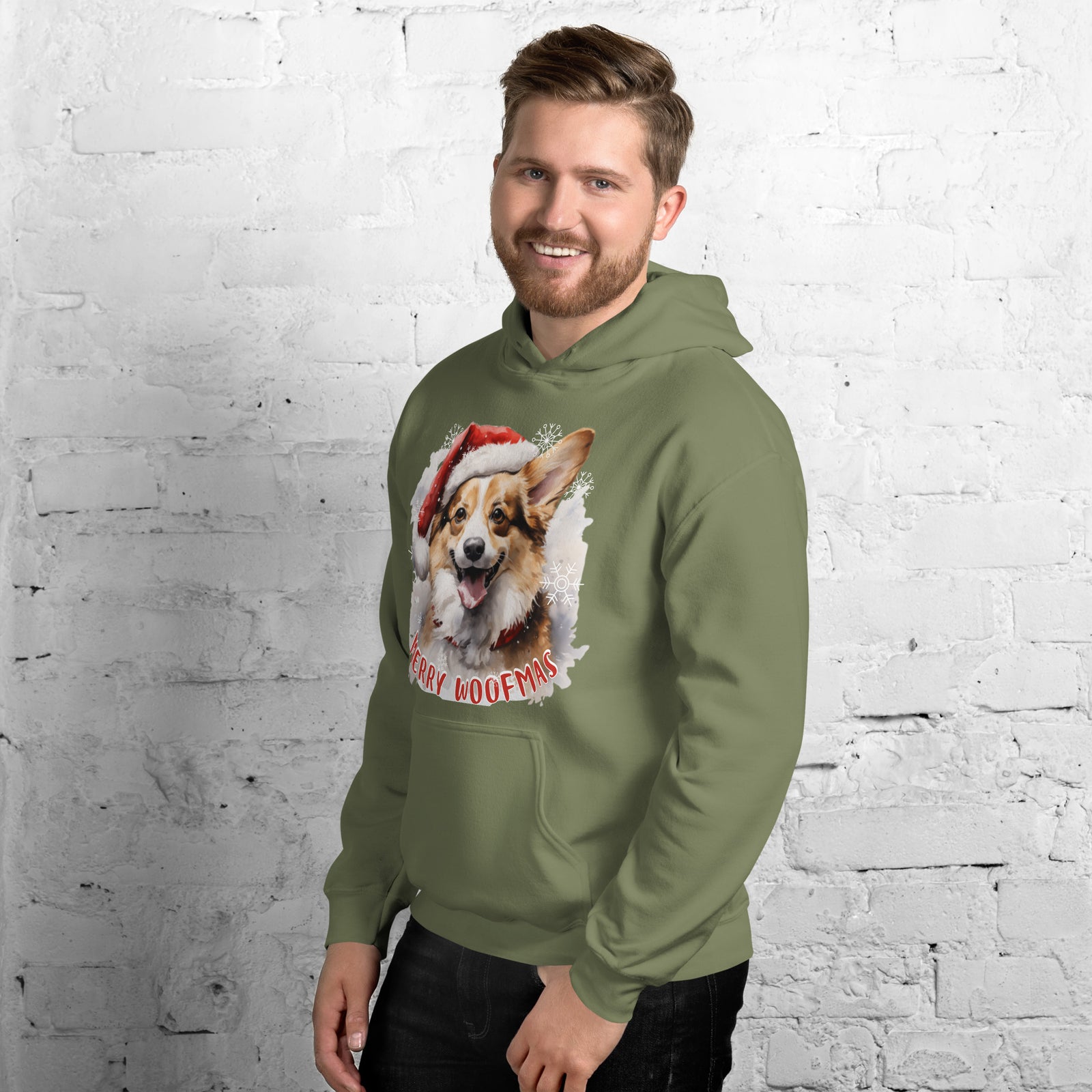 Unisex Hoodie Pembroke Welsh Corgi - Merry Woofmas