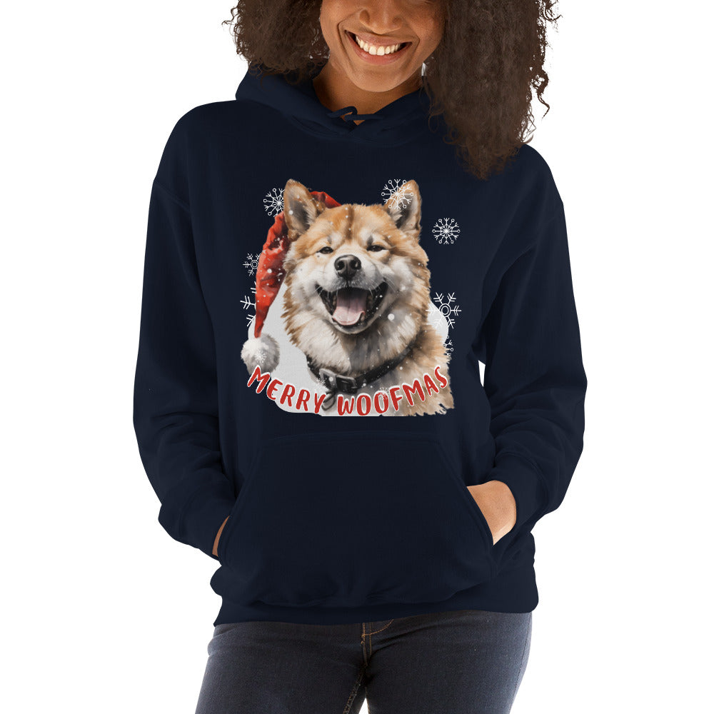 Unisex Hoodie Akita - Merry Woofmas