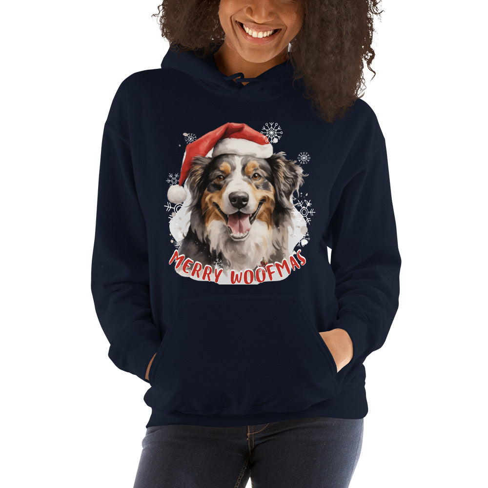 Unisex Hoodie Australian Shepherd - Merry Woofmas