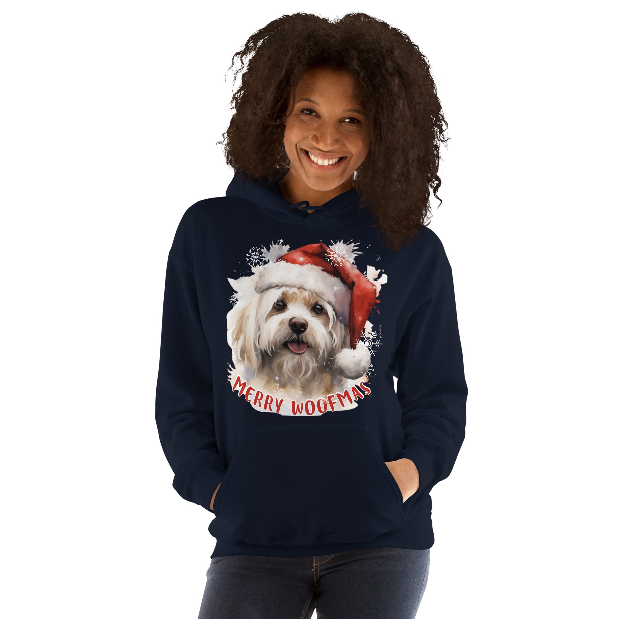 Unisex Hoodie Maltese - Merry Woofmas