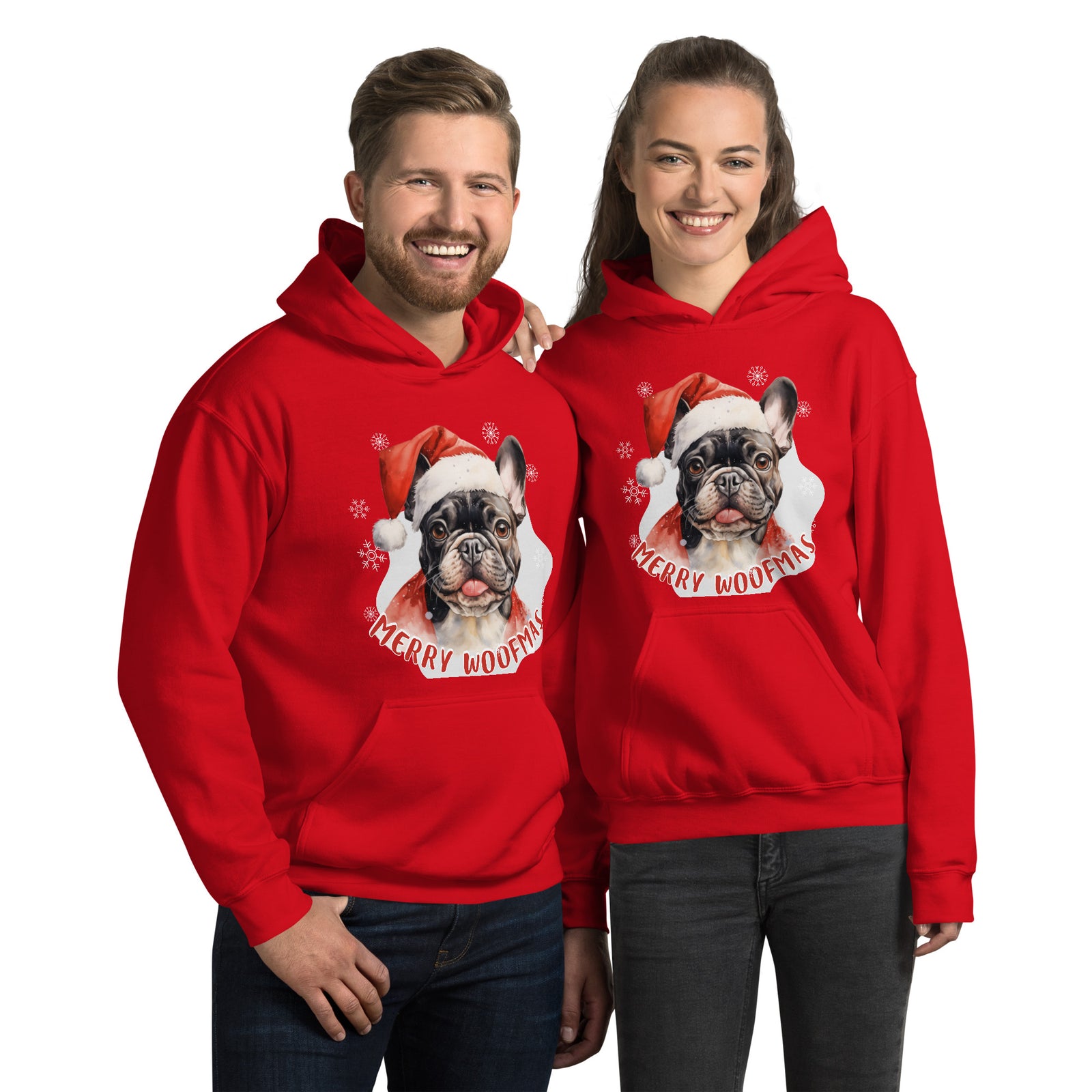 Unisex Hoodie French Bulldog - Merry Woofmas