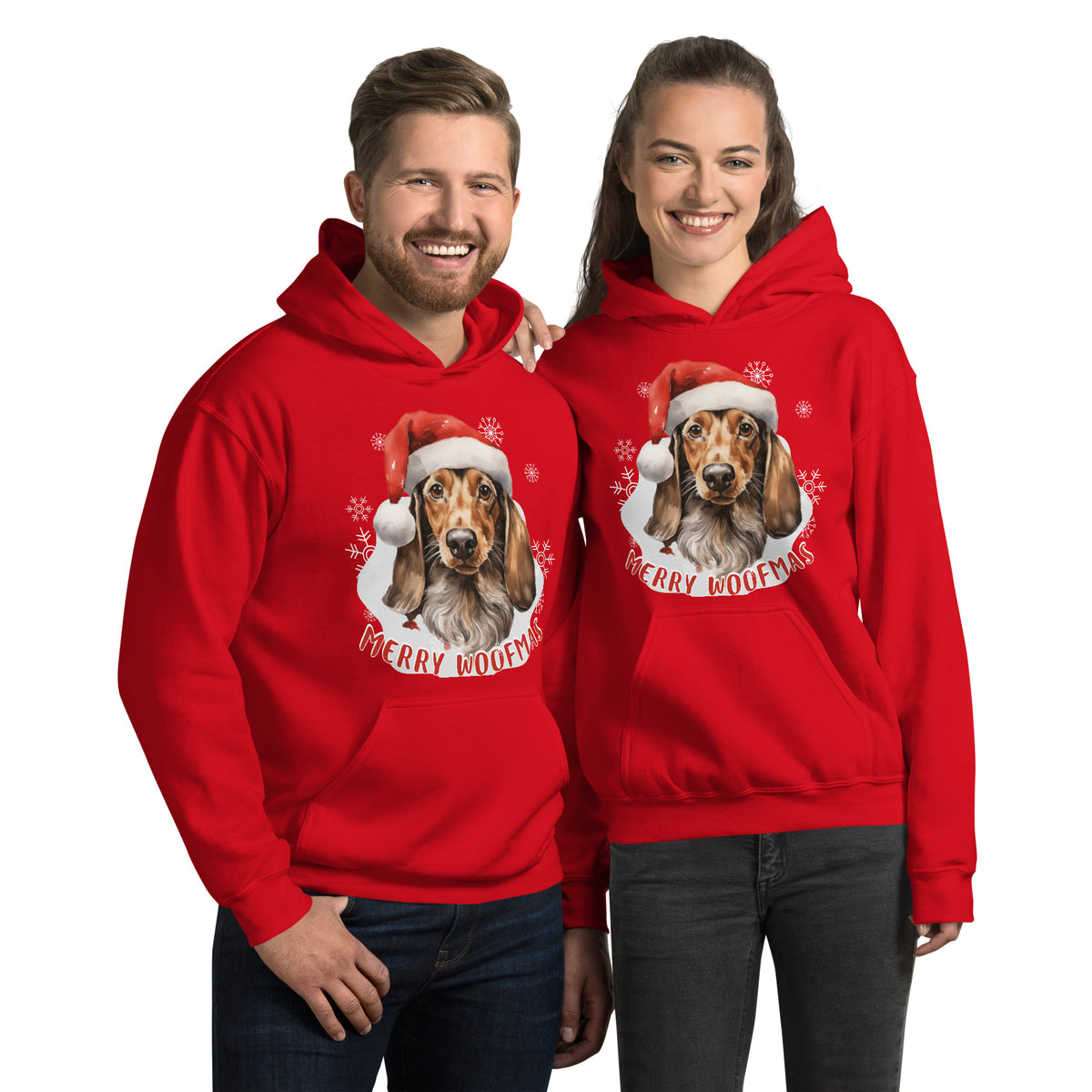 Unisex Hoodie Danchshund - Merry Woofmas