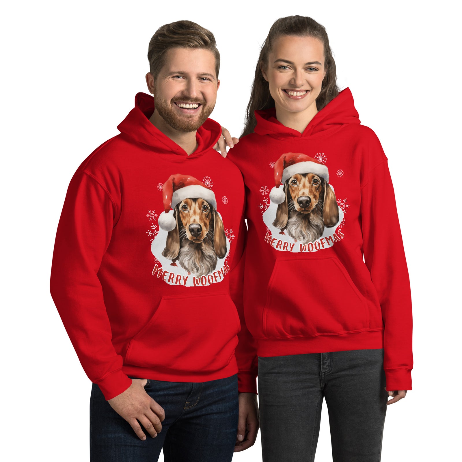 Unisex Hoodie Danchshund - Merry Woofmas