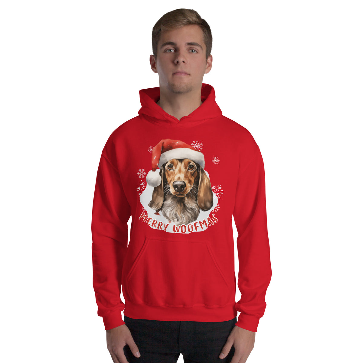 Unisex Hoodie Danchshund - Merry Woofmas