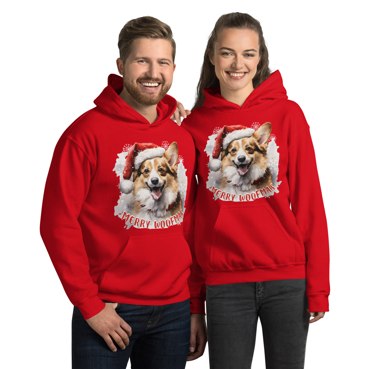 Unisex Hoodie Pembroke Welsh Corgi - Merry Woofmas