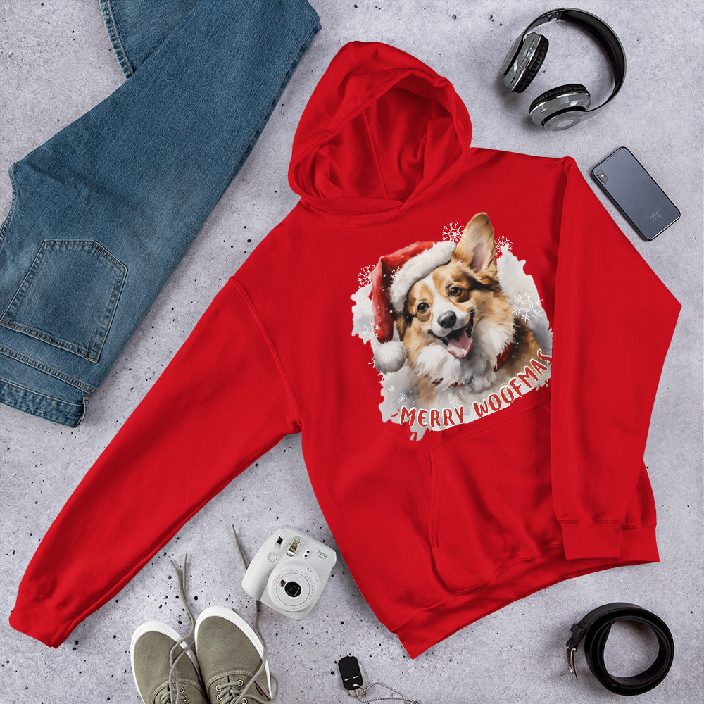 Unisex Hoodie Pembroke Welsh Corgi - Merry Woofmas