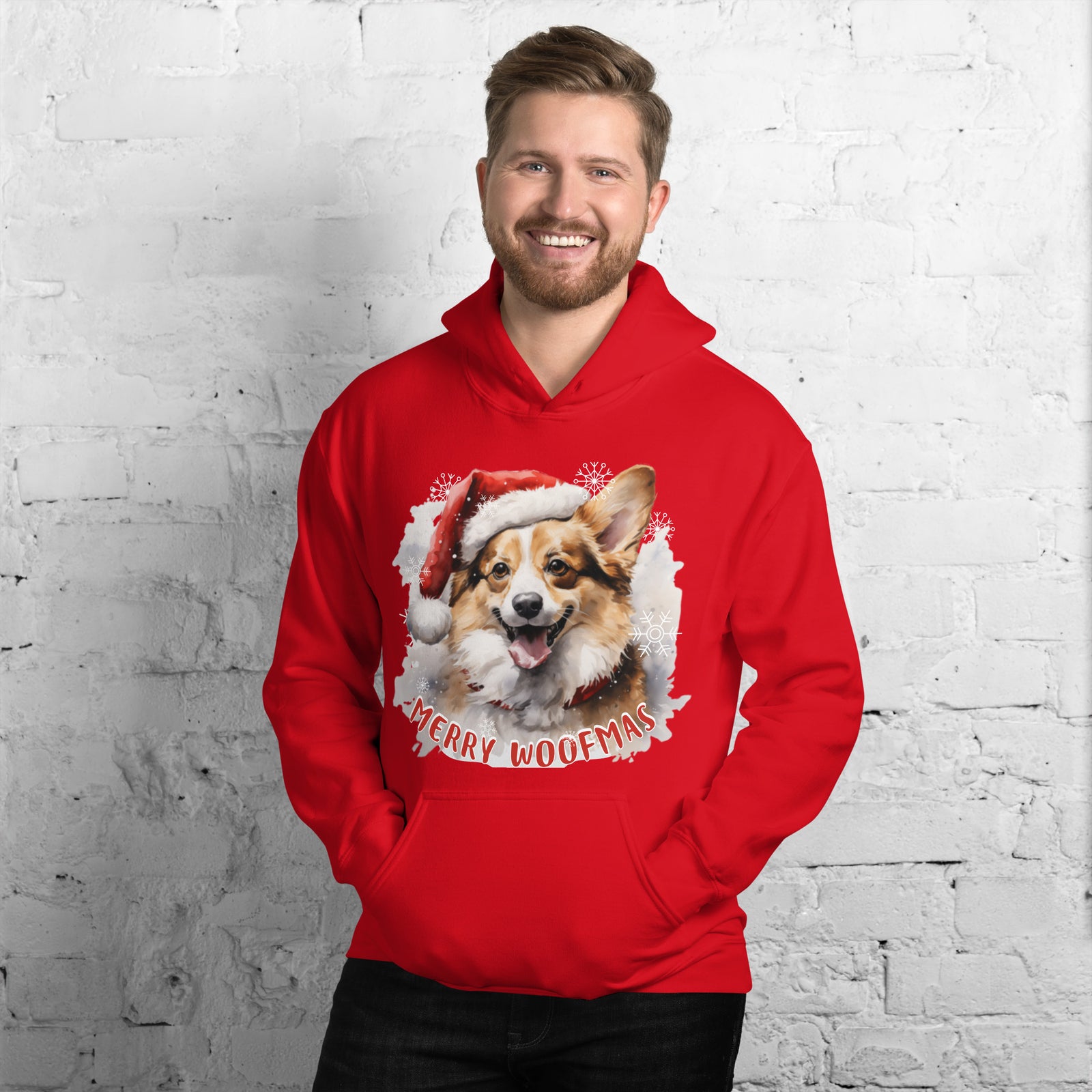 Unisex Hoodie Pembroke Welsh Corgi - Merry Woofmas