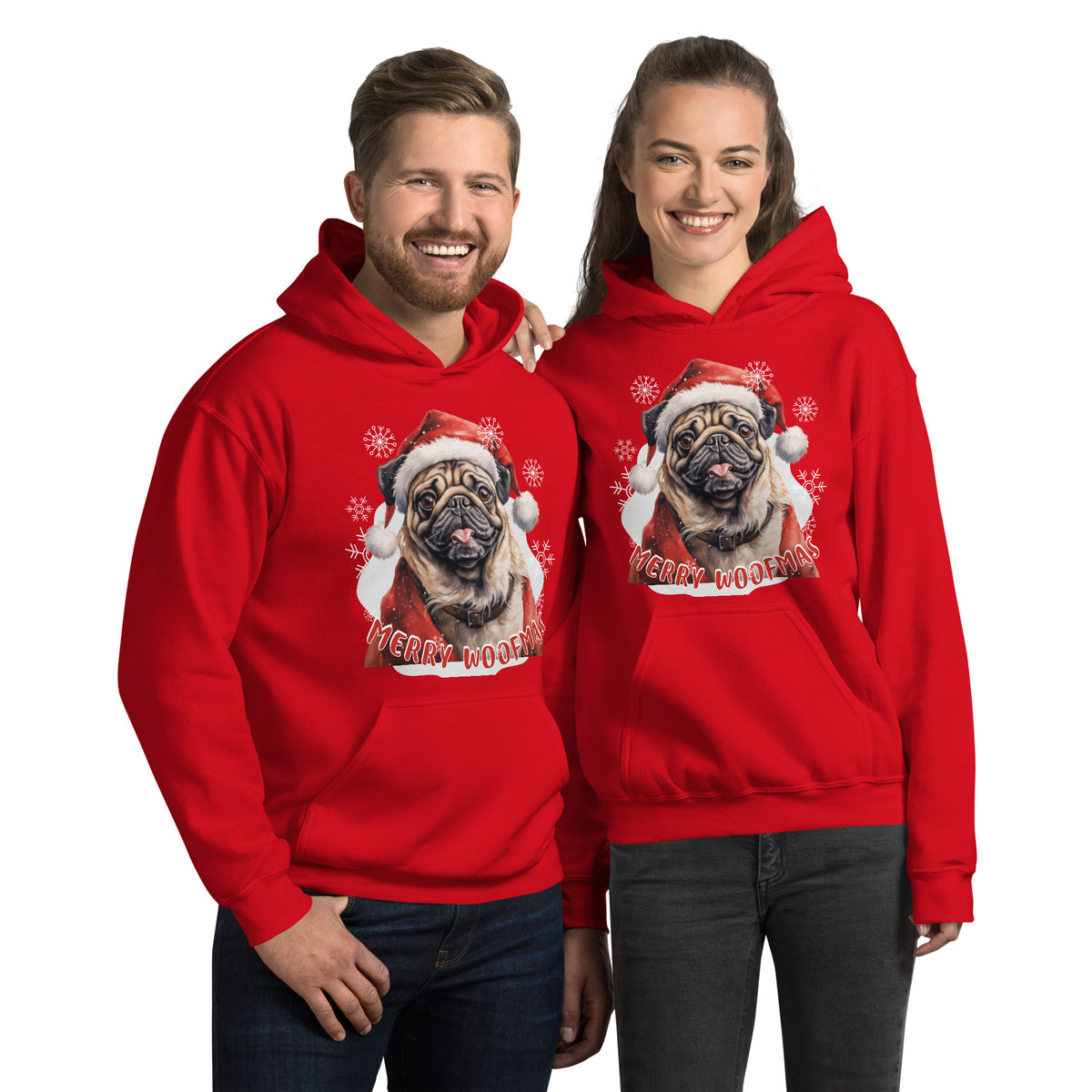 Unisex Hoodie Pug - Merry Woofmas