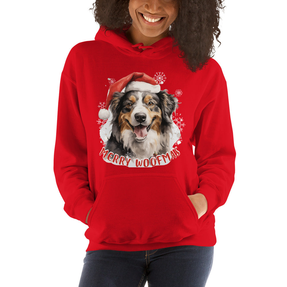 Unisex Hoodie Australian Shepherd - Merry Woofmas
