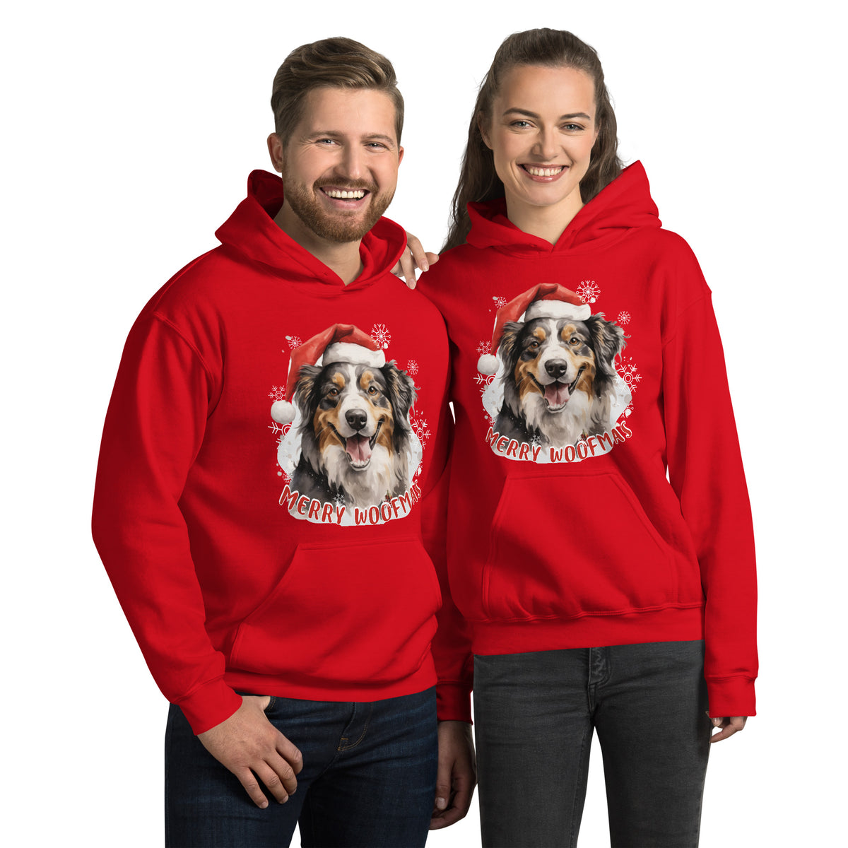 Unisex Hoodie Australian Shepherd - Merry Woofmas