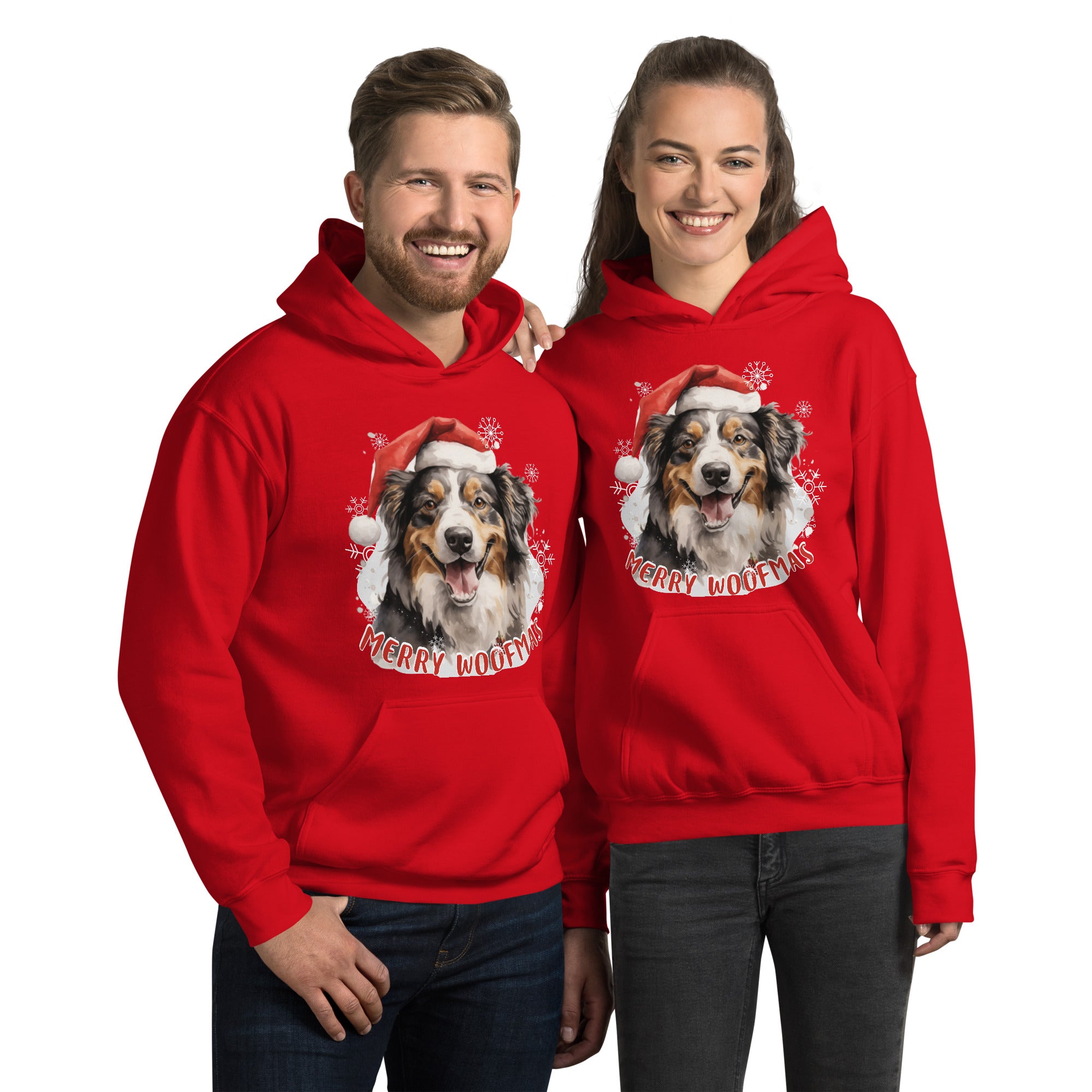 Unisex Hoodie Australian Shepherd - Merry Woofmas