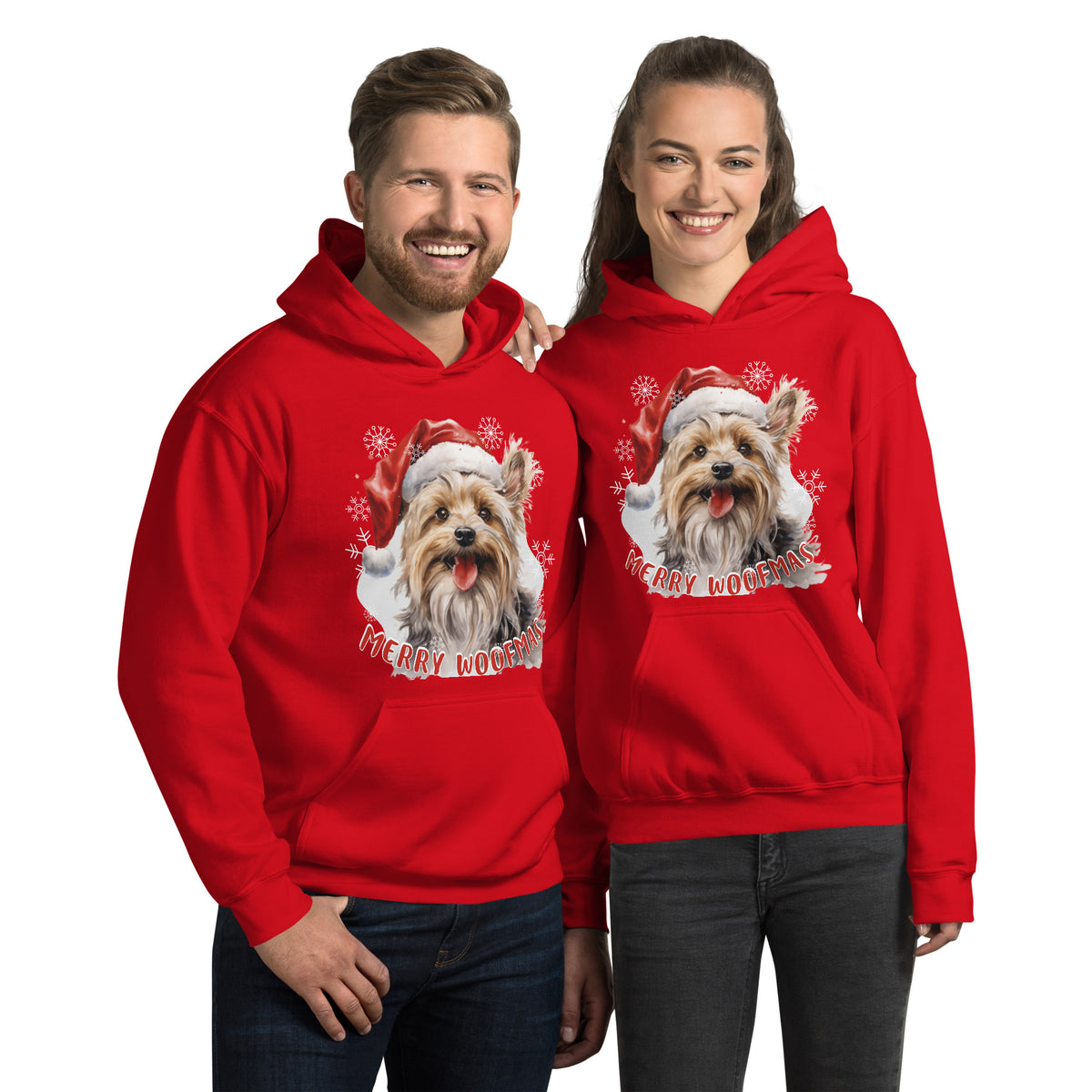 Unisex Hoodie Yorkshire Terrier - Merry Woofmas