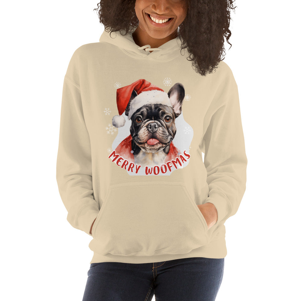 Unisex Hoodie French Bulldog - Merry Woofmas