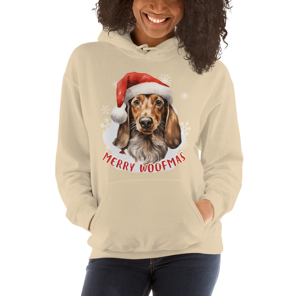 Unisex Hoodie Danchshund - Merry Woofmas