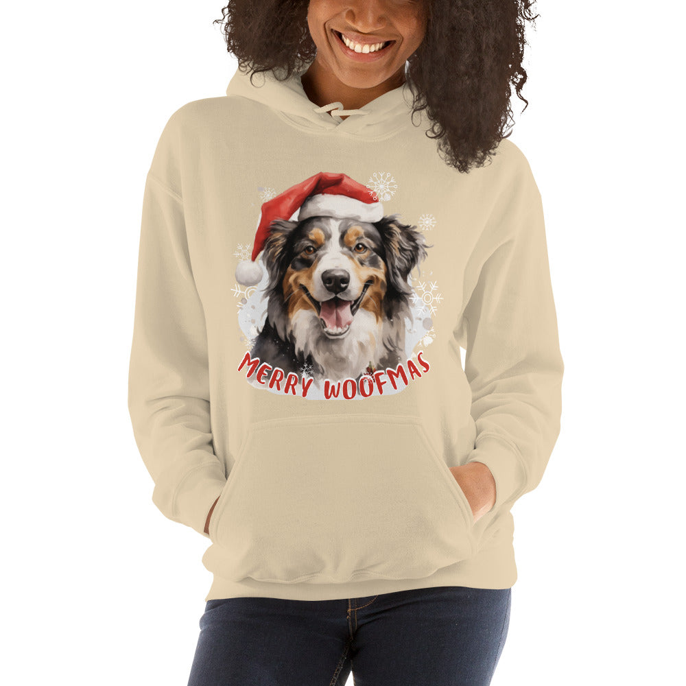Unisex Hoodie Australian Shepherd - Merry Woofmas