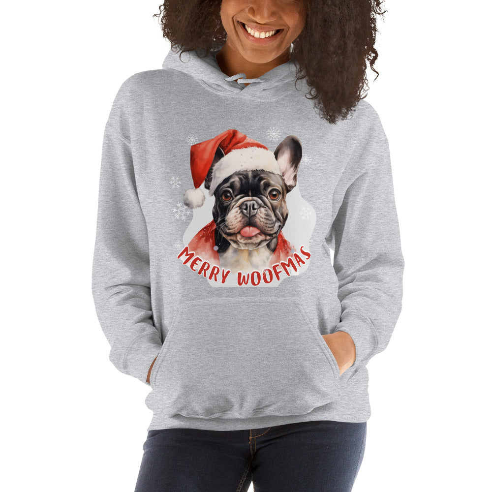 Unisex Hoodie French Bulldog - Merry Woofmas