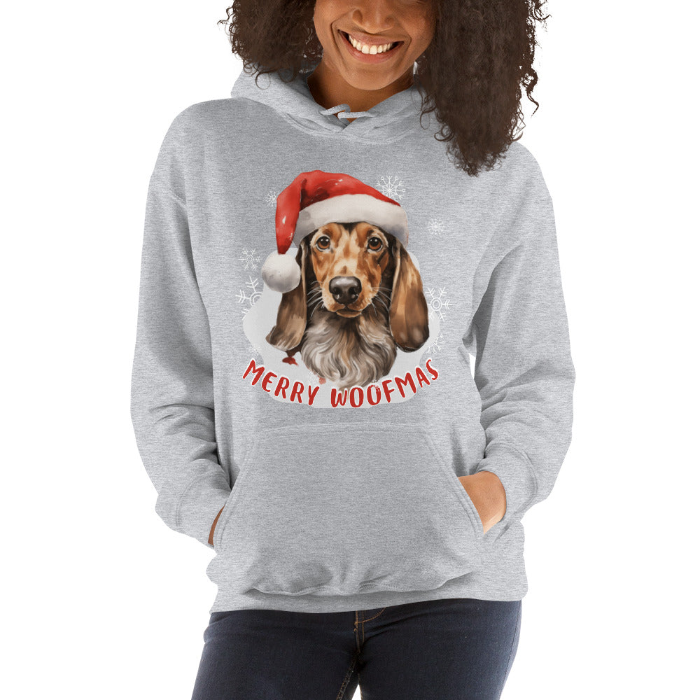 Unisex Hoodie Danchshund - Merry Woofmas