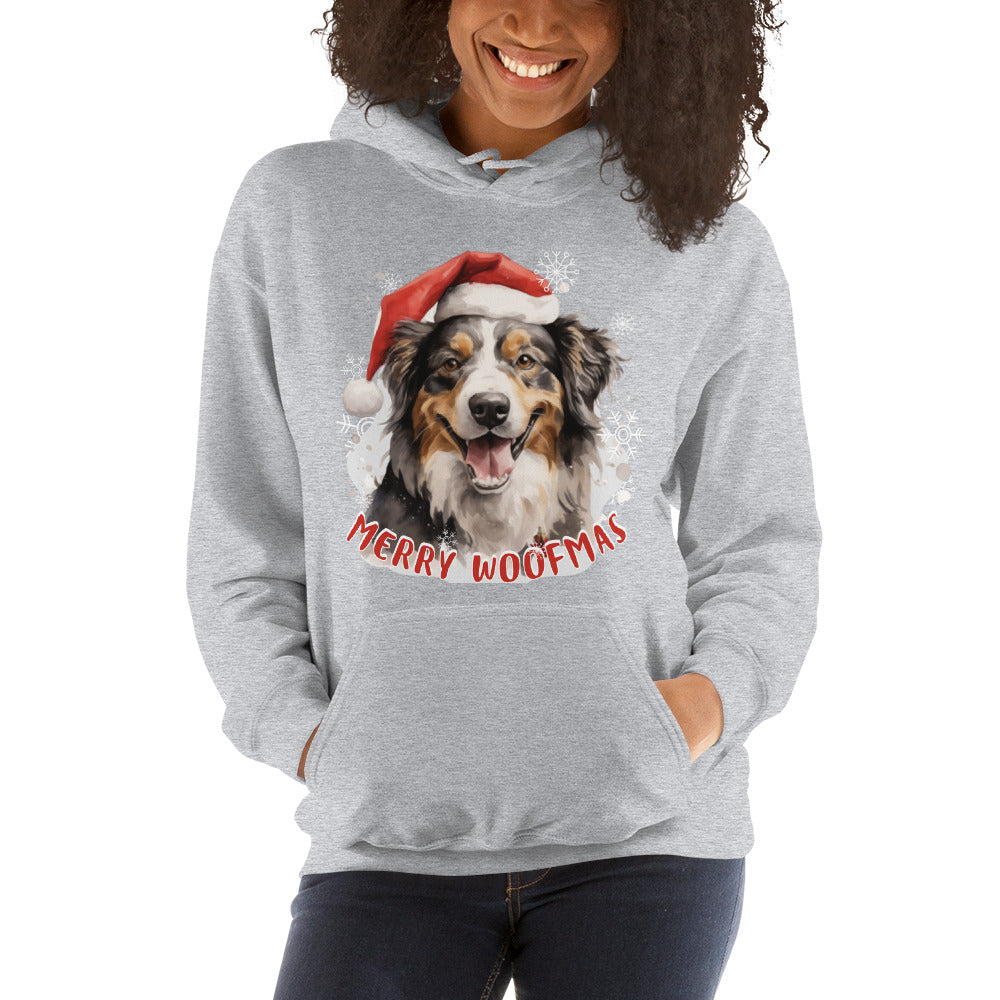 Unisex Hoodie Australian Shepherd - Merry Woofmas