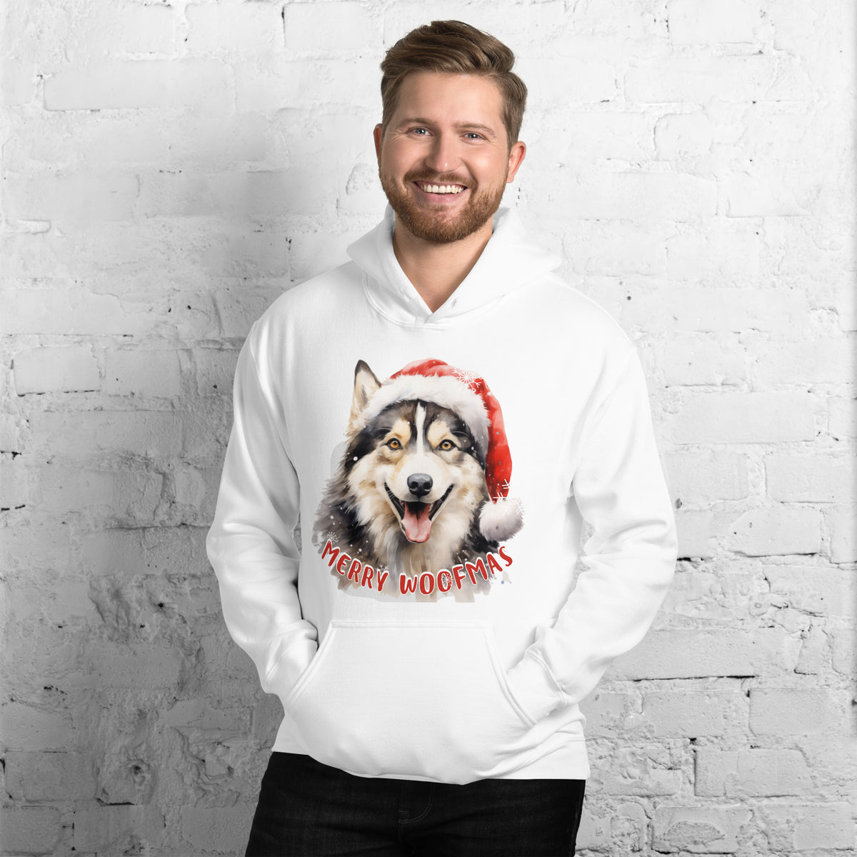 Unisex Hoodie Siberian Husky - Merry Woofmas