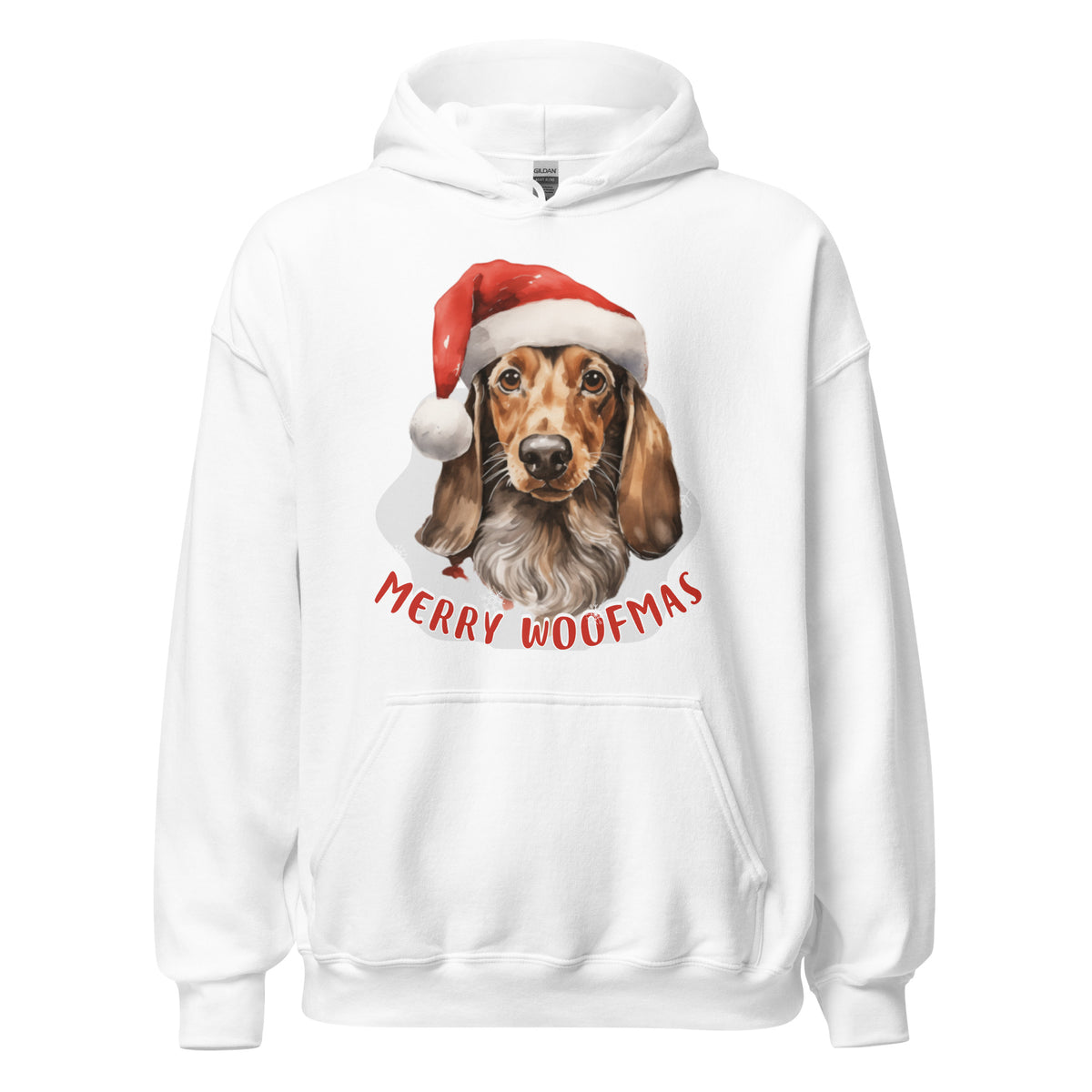 Unisex Hoodie Danchshund - Merry Woofmas